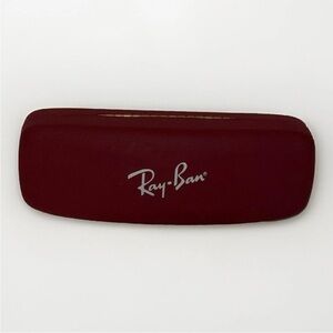 Ray Ban Burgundy Slim Hard Clamshell Eye Glasses Sun Glasses Case READ